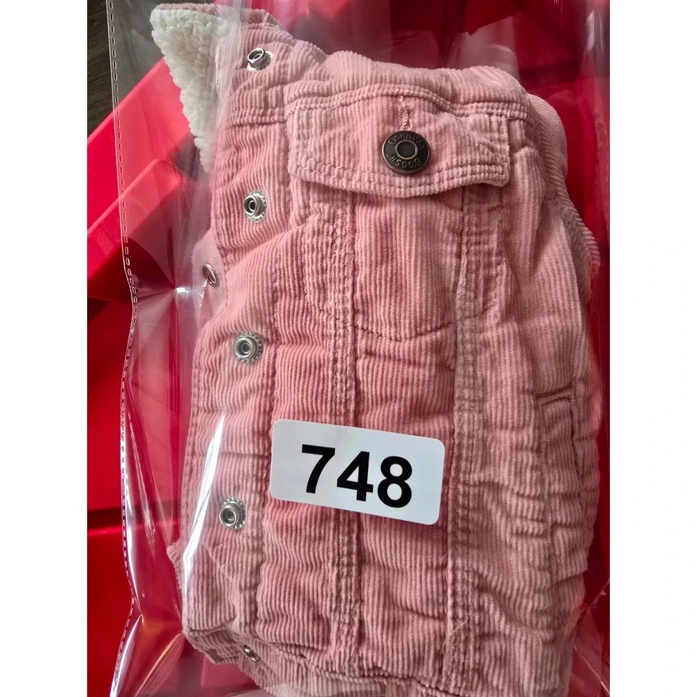 OshKosh B'gosh Girls‎ Pink Corduroy Sherpa Lined Trucker Jacket Size 3T